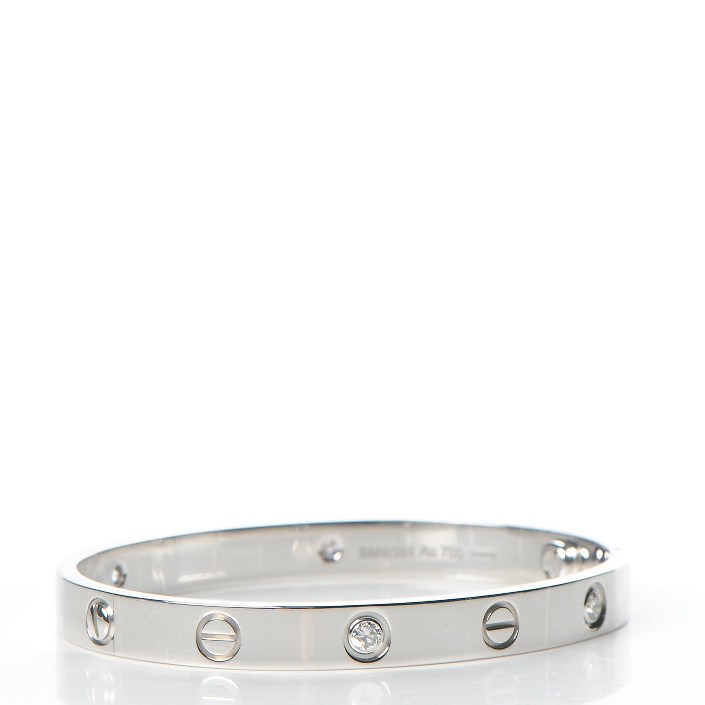 18K White Gold 4 Diamond LOVE Bracelet 16
