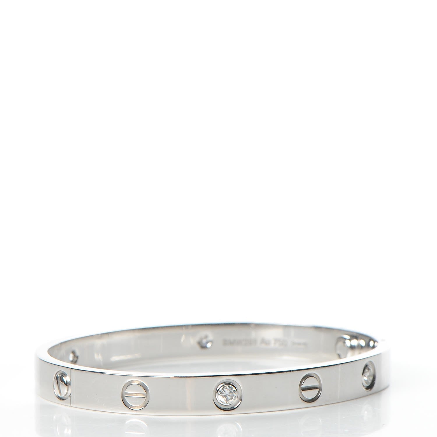 Cartier 18K White Gold 4 Diamond LOVE Bracelet 16 3 of 10