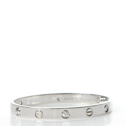 Cartier 18K White Gold 4 Diamond LOVE Bracelet 16 3 of 10
