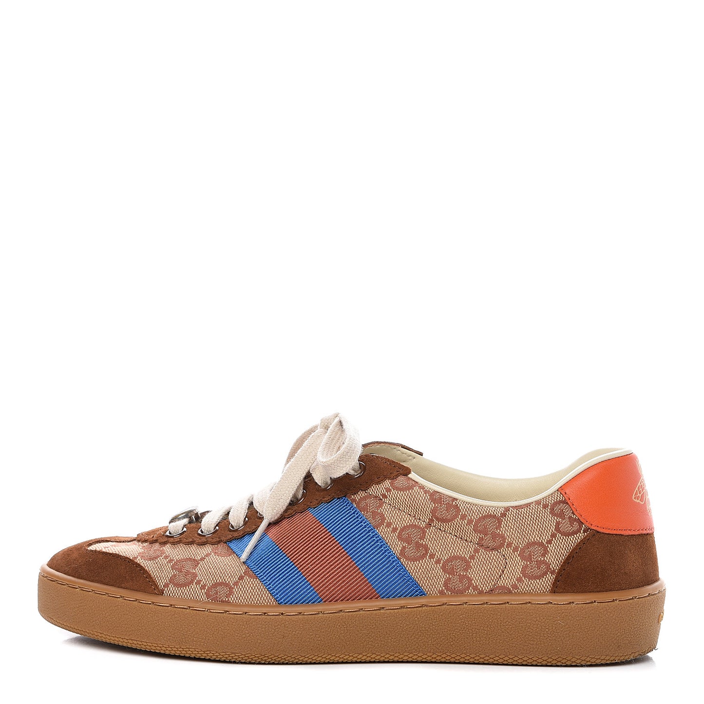 GG Monogram Suede Web Mens G74 Sneakers 5 Beige Ruggine Cuir
