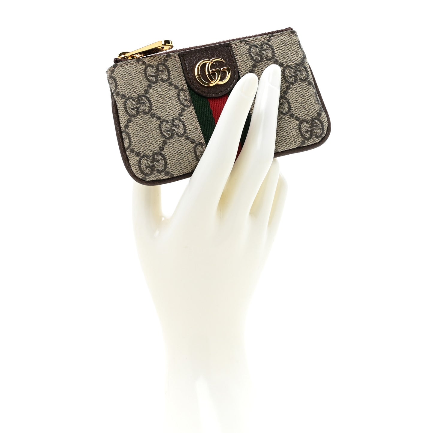 GG Supreme Monogram Web Ophidia Key Case Beige New Acero