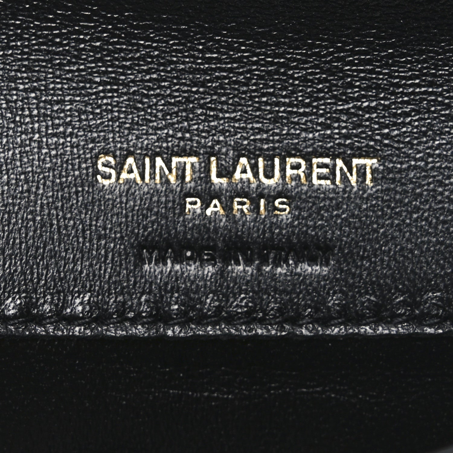 Saint Laurent Lambskin Quilted Monogram Gaby Small Envelope Card Case Black White 6 of 6