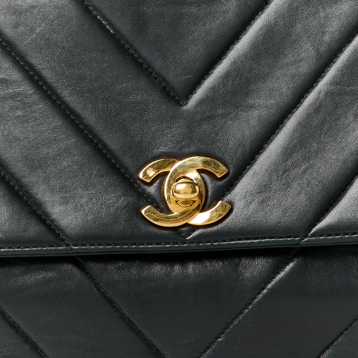 Chanel Lambskin Chevron Quilted Mini Kelly Flap Black 9 of 16