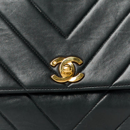 Chanel Lambskin Chevron Quilted Mini Kelly Flap Black 9 of 16