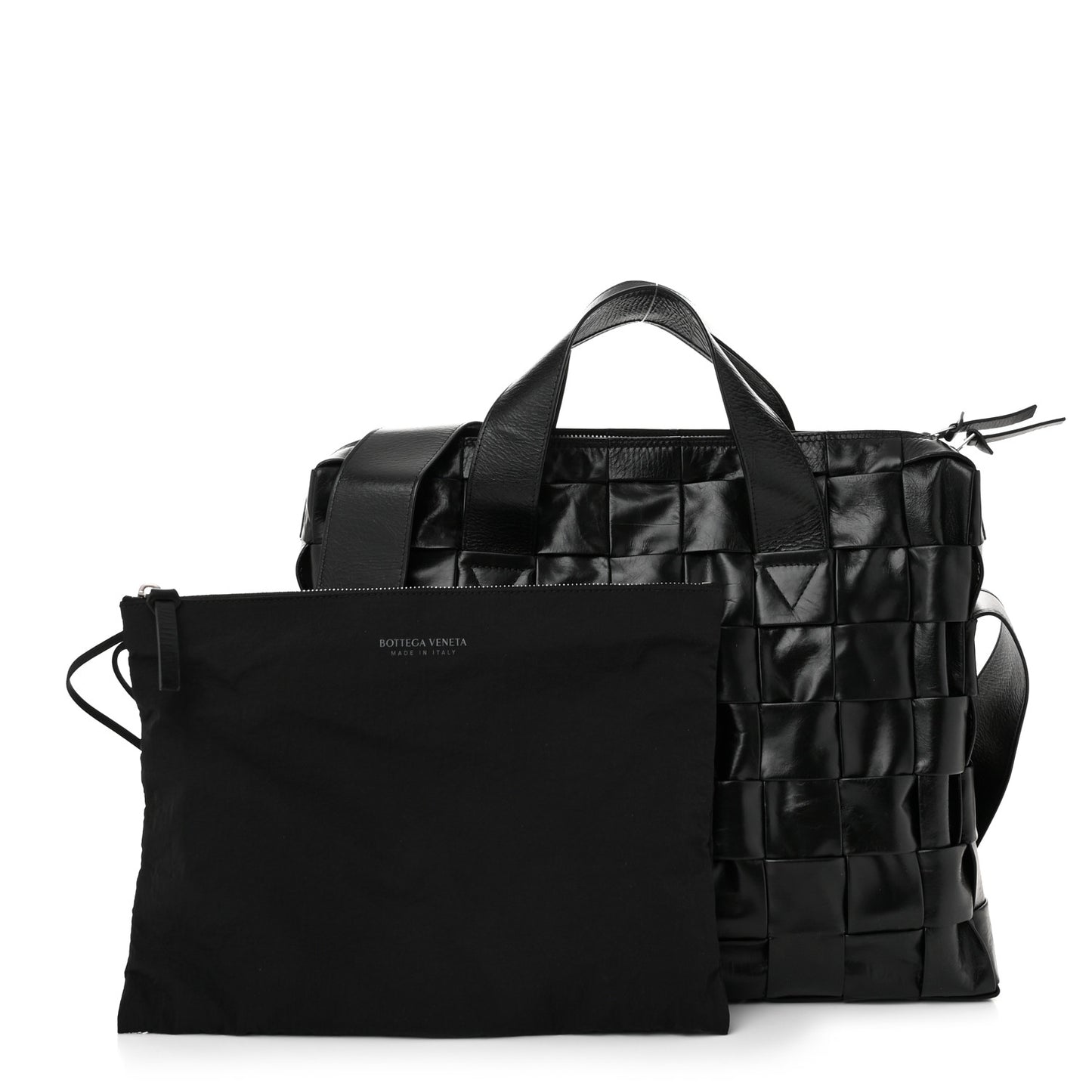 Paper Calfskin Maxi Intrecciato The Cassette Case Black