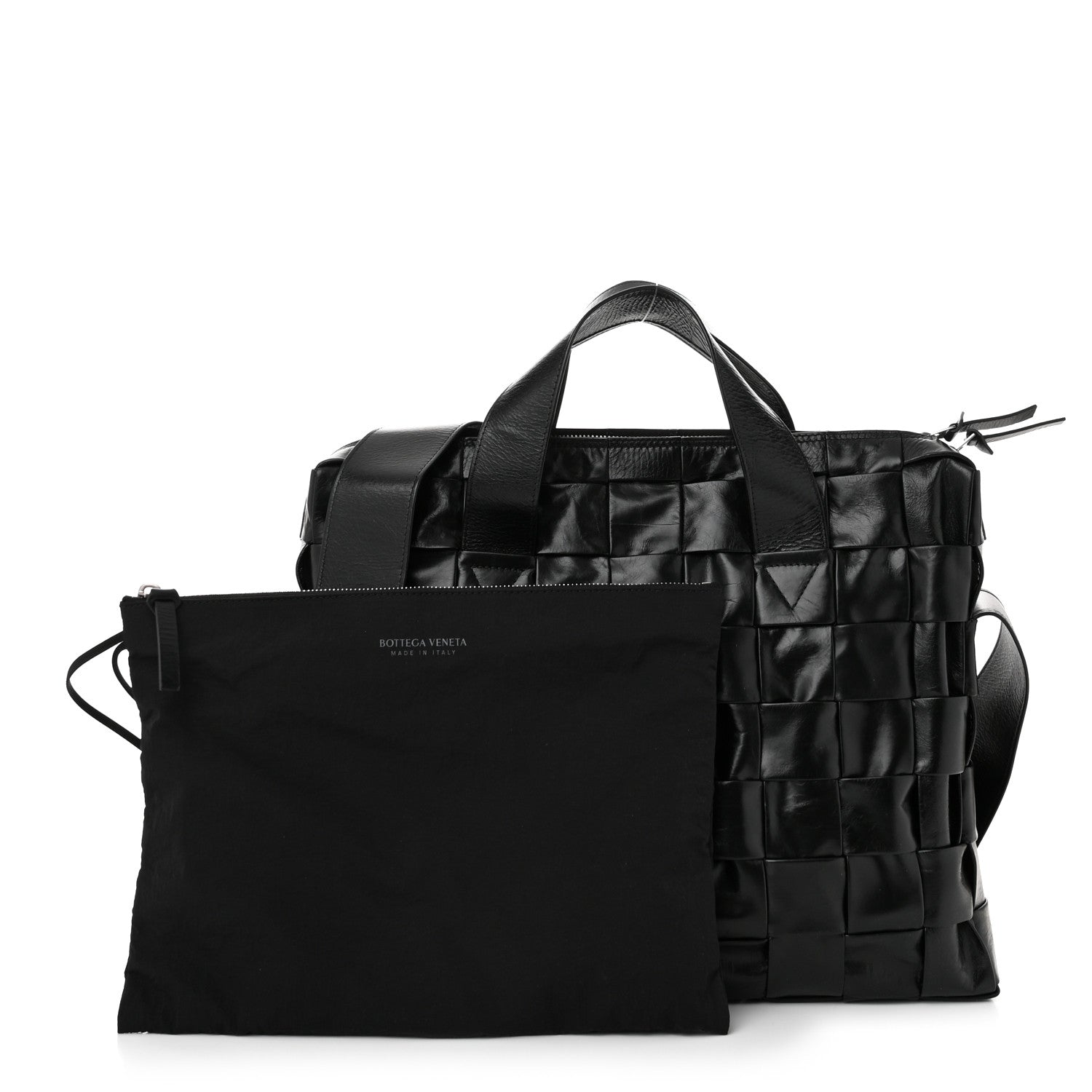 Bottega Veneta Paper Calfskin Maxi Intrecciato The Cassette Case Black 3 of 11