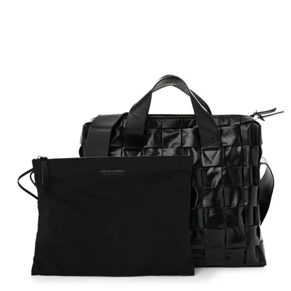 Bottega Veneta Paper Calfskin Maxi Intrecciato The Cassette Case Black 3 of 11