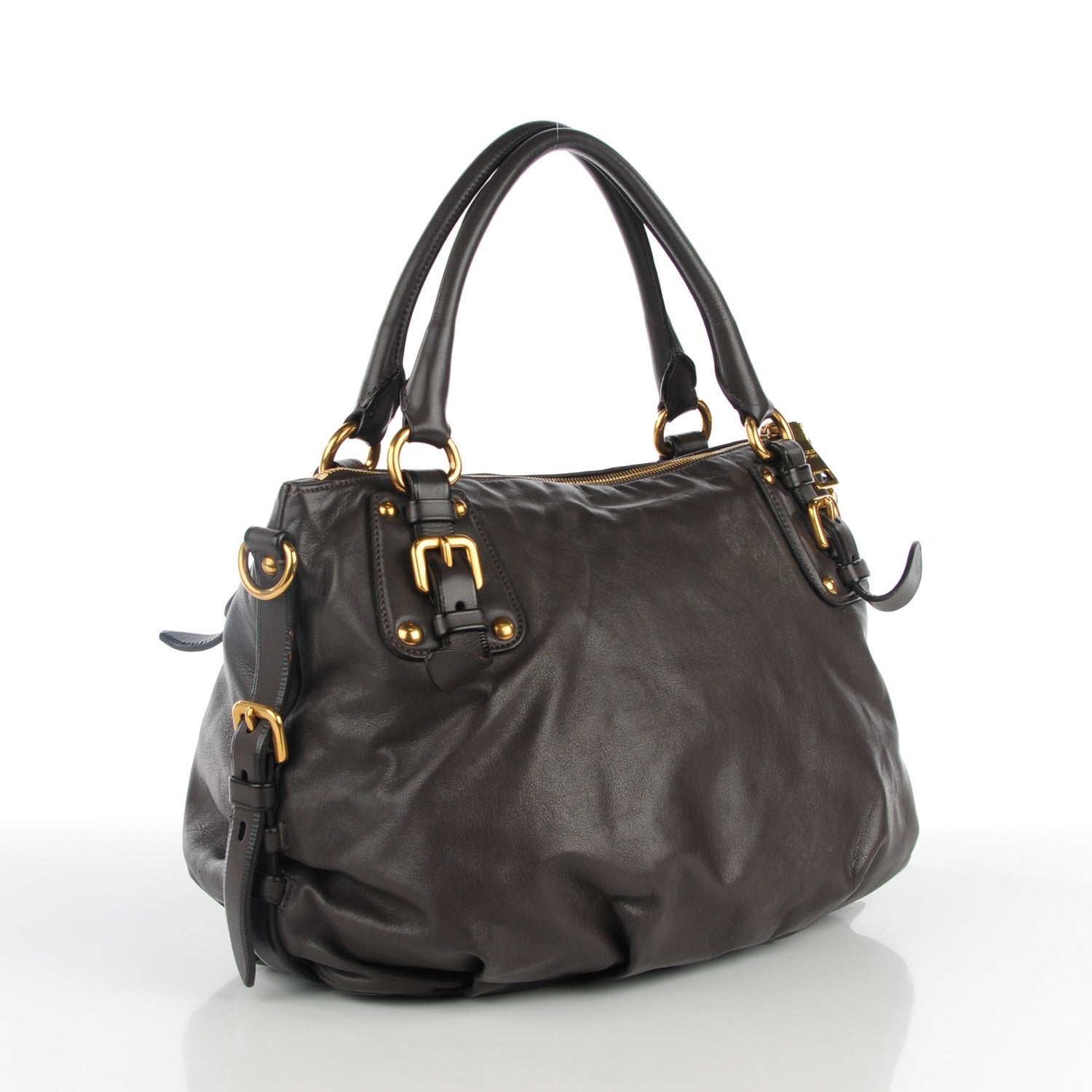 Prada Soft Calf Shoulder Bag Cenere 3 of 10