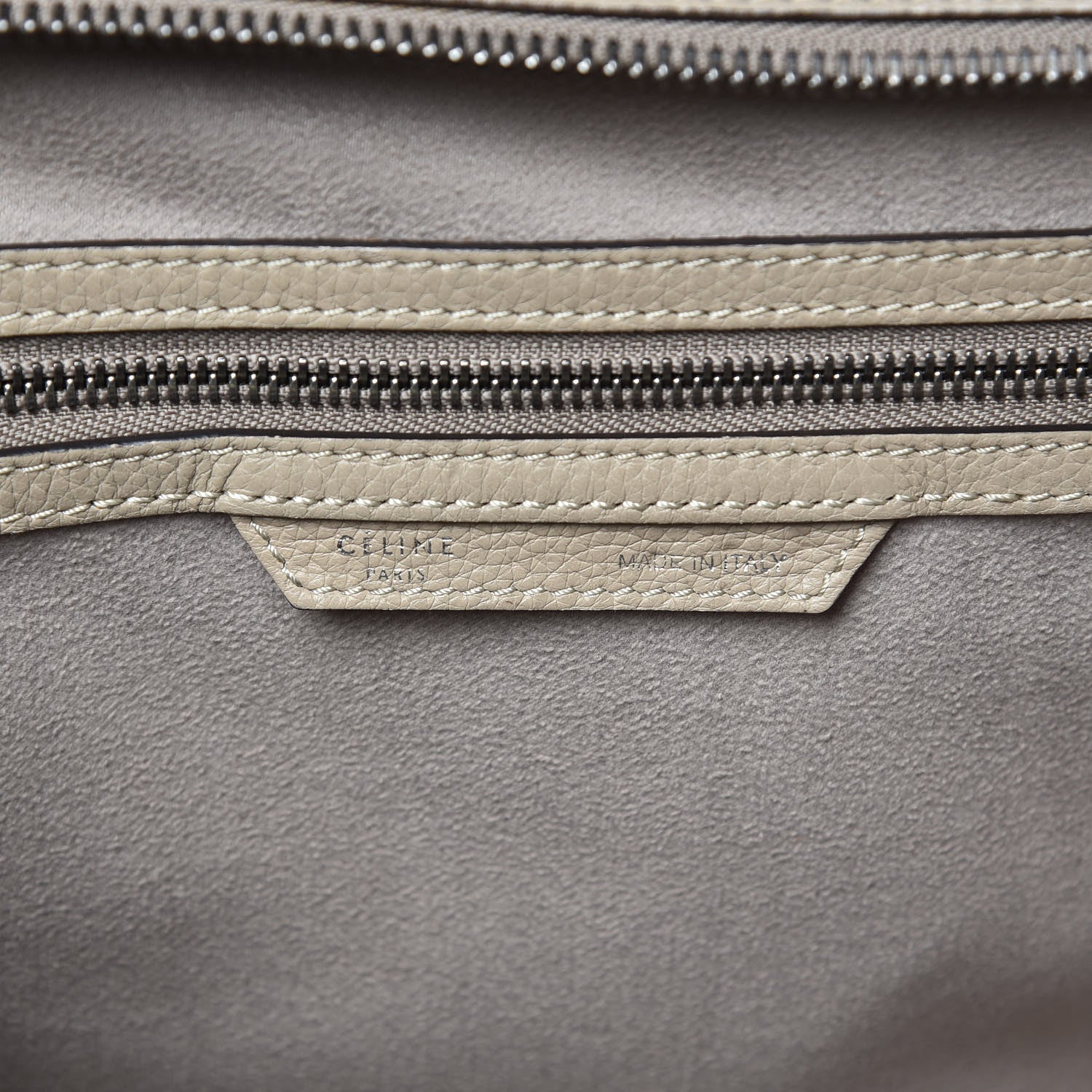 Celine Drummed Calfskin Mini Luggage Dune 6 of 17
