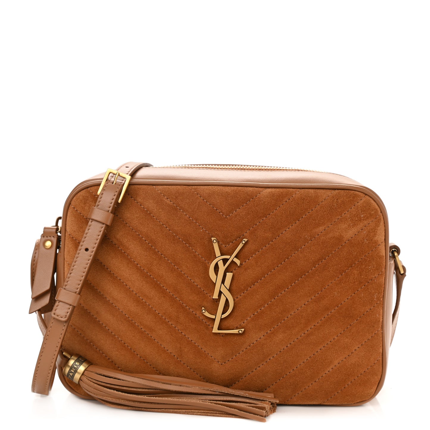 Suede Matelasse Monogram Lou Camera Bag Cinnamon