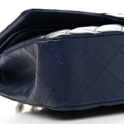 Chanel Caviar Quilted Medium Double Flap Navy 8 of 9