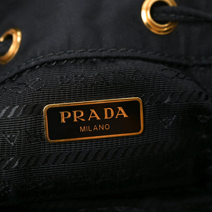 Prada Saffiano Tessuto Nylon Mini Bucket Crossbody Bag Black 6 of 9