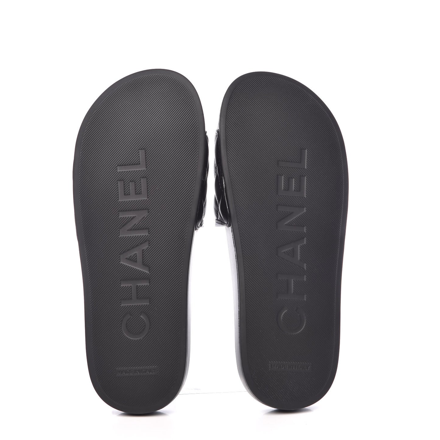 Lambskin Quilted CC Mules Sandals 37 Black