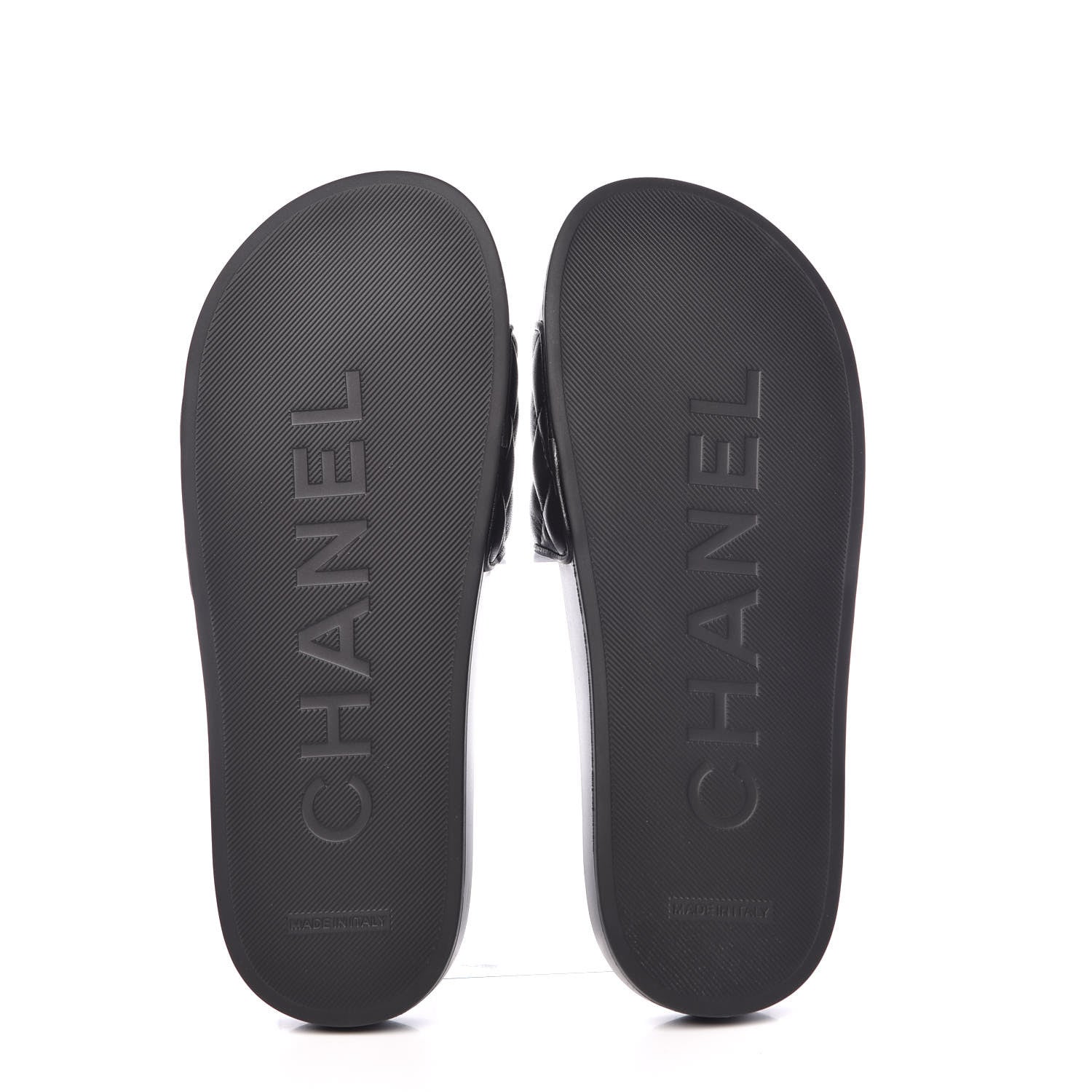 Chanel Lambskin Quilted CC Mules Sandals 37 Black 5 of 9