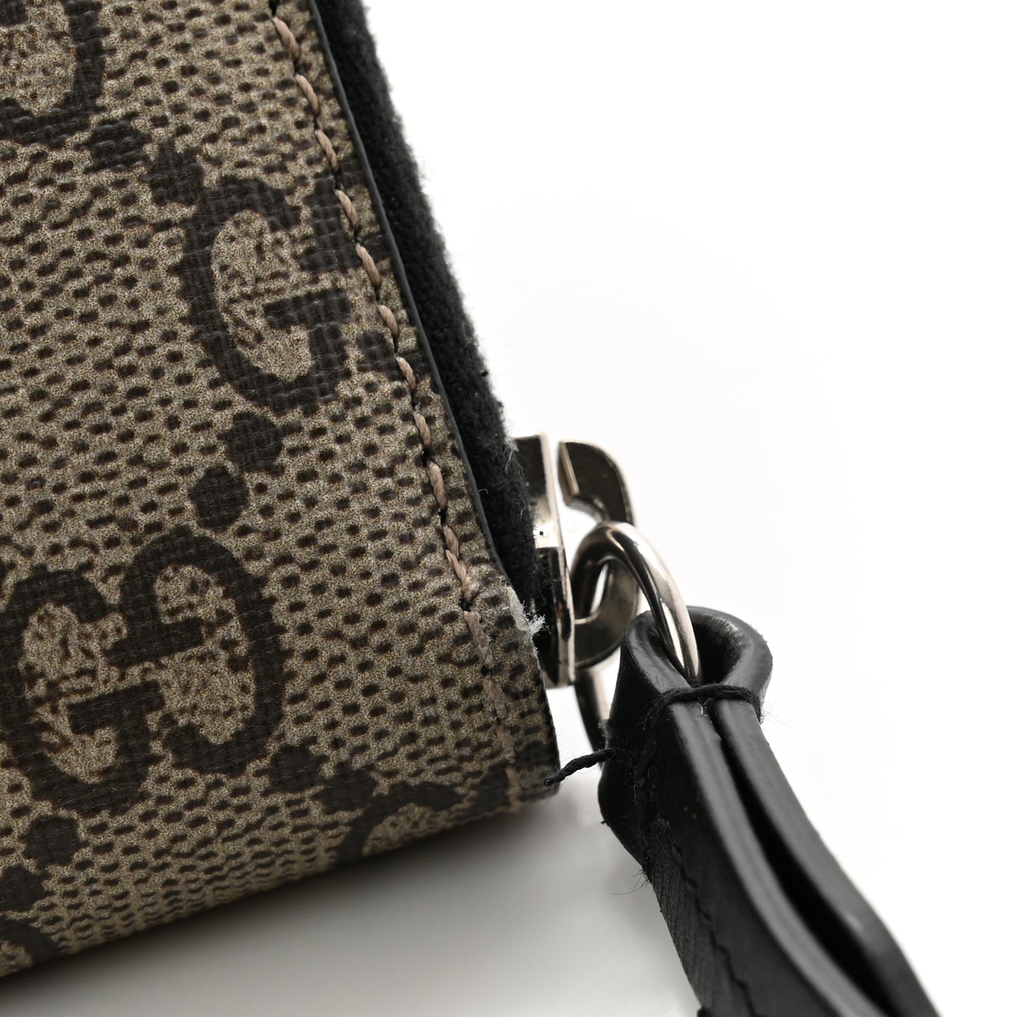 GG Supreme Monogram Bee Zip Around Wallet