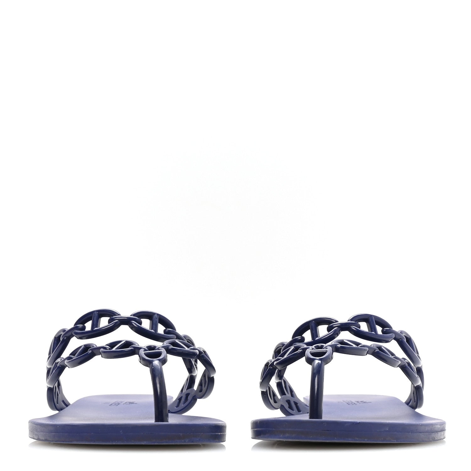 Hermes Rubber Chaine d'Ancre Island Sandals 37 Bleu Smalt 2 of 8