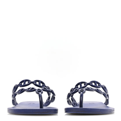 Hermes Rubber Chaine d'Ancre Island Sandals 37 Bleu Smalt 2 of 8