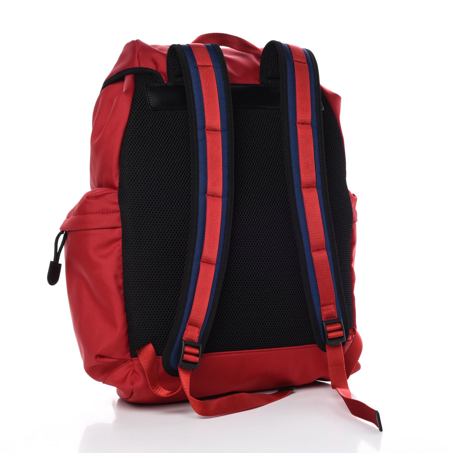 Techno Canvas Web Double Buckle Backpack Red