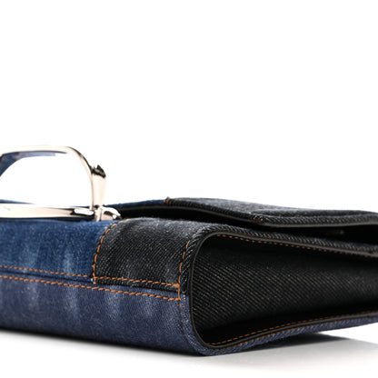 Alexander McQueen Denim Calfskin The Story Shoulder Bag Blue 10 of 10