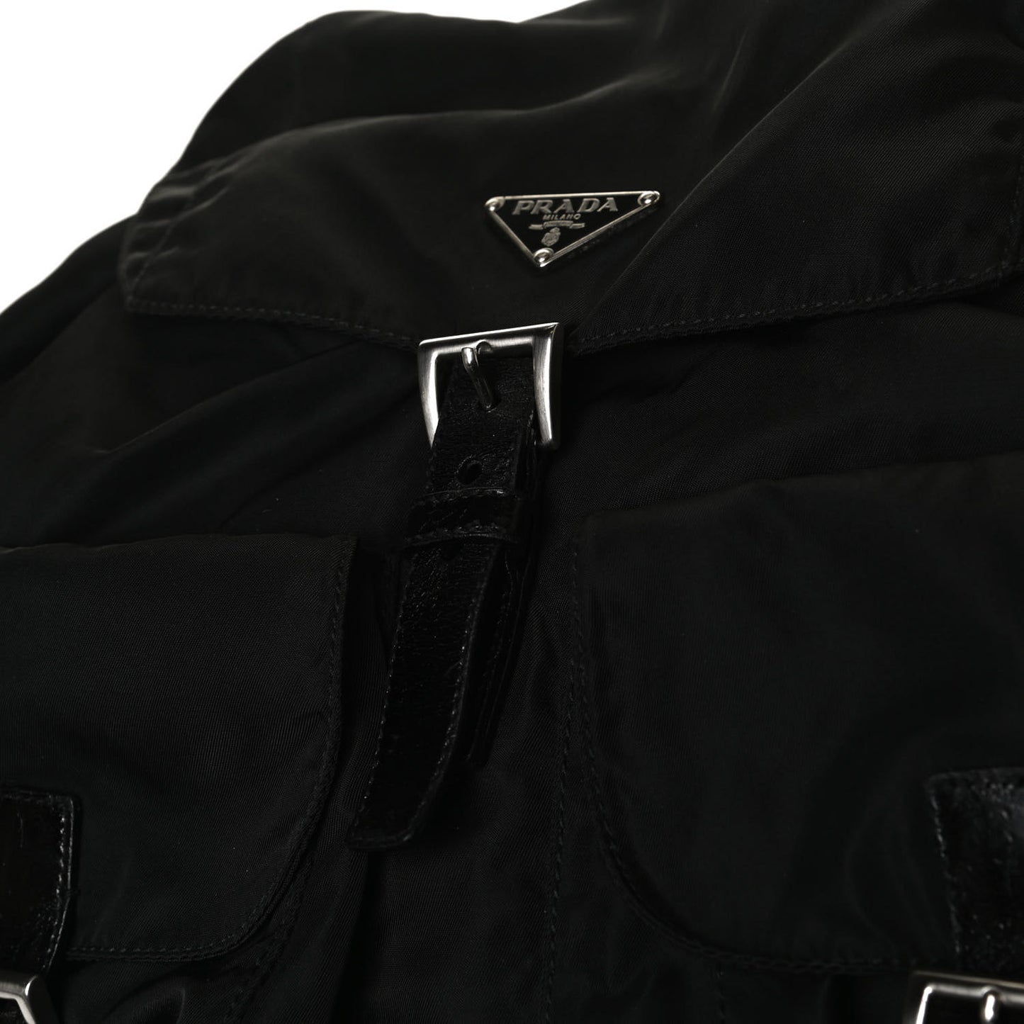 Tessuto Nylon Saffiano Medium Backpack Black