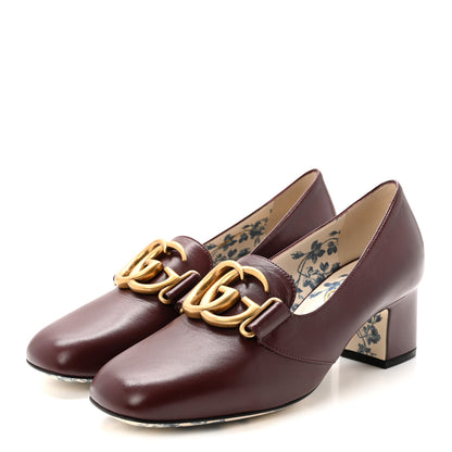 Gucci Malaga Kid GG Victoire 55mm Loafer Pumps 36.5 Vintage Bordeaux 4 of 9