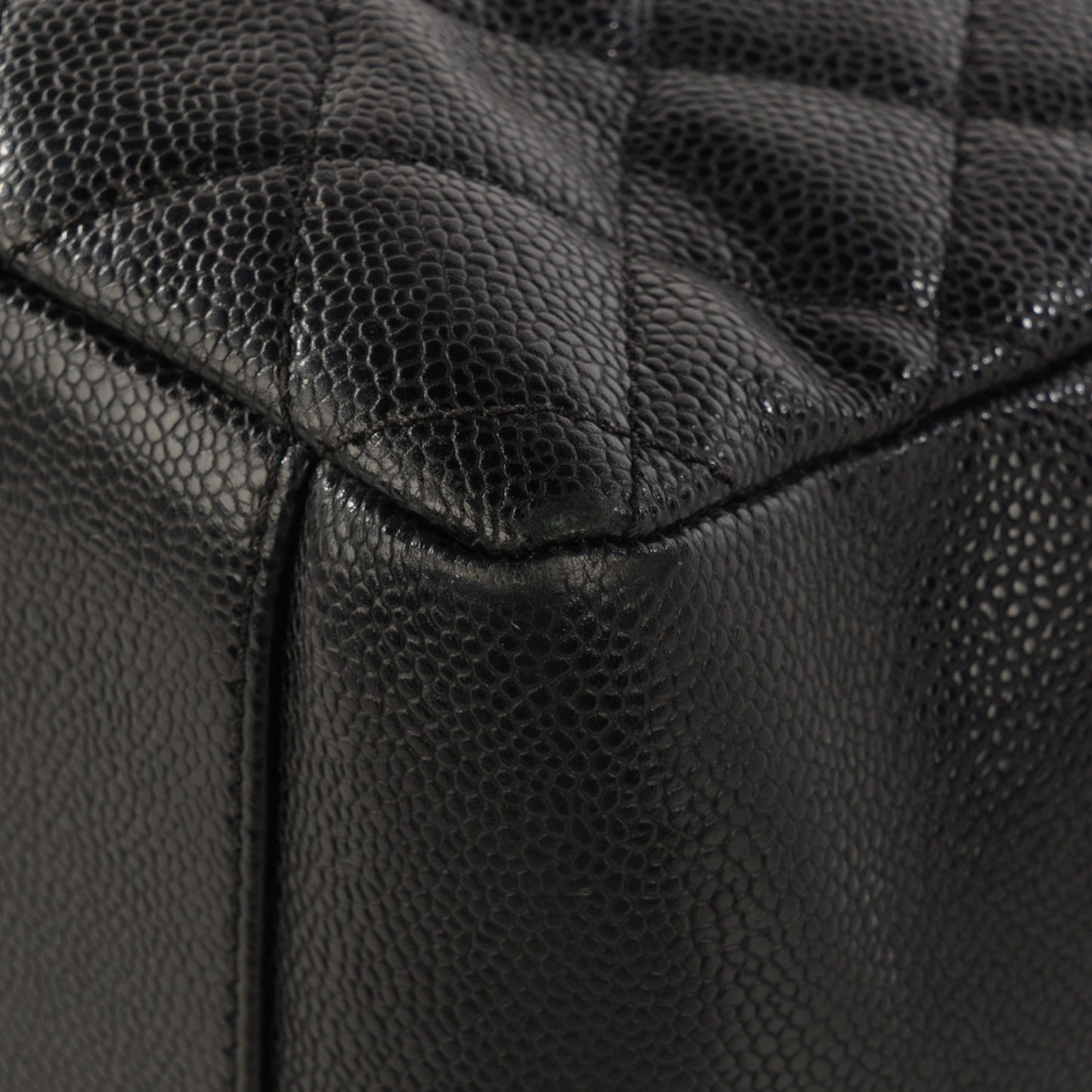 Caviar Quilted Grand Shopping Tote GST Black