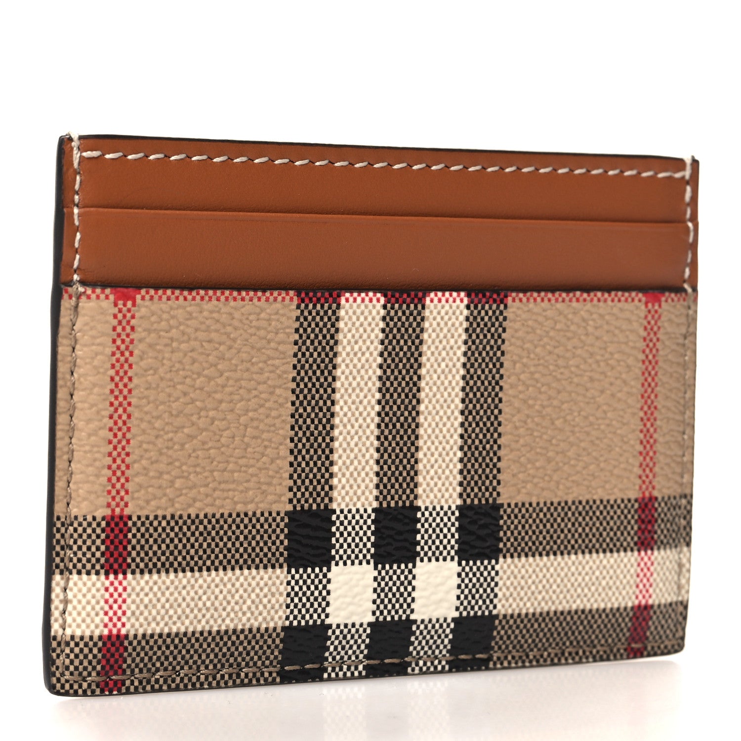 Burberry Smooth Calfskin Vintage Check Sandon Card Holder Archive Beige 3 of 6