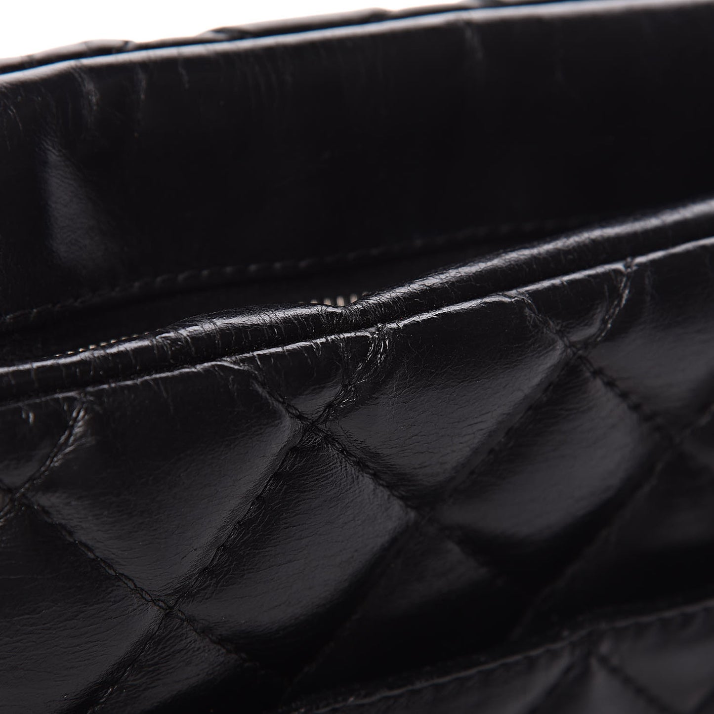 Lambskin Quilted Large Camera Case Black
