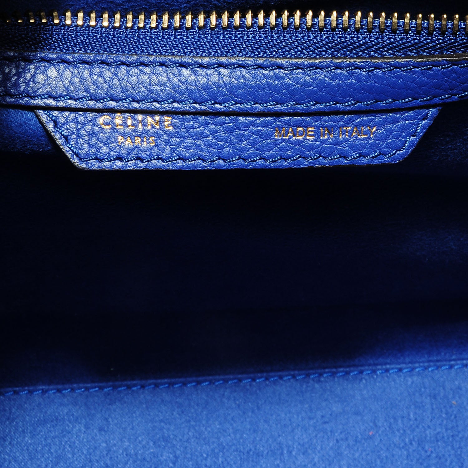 Celine Drummed Calfskin Micro Luggage Indigo 7 of 9