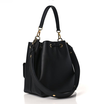 Louis Vuitton Calfskin Lockme Bucket MM Black 3 of 10