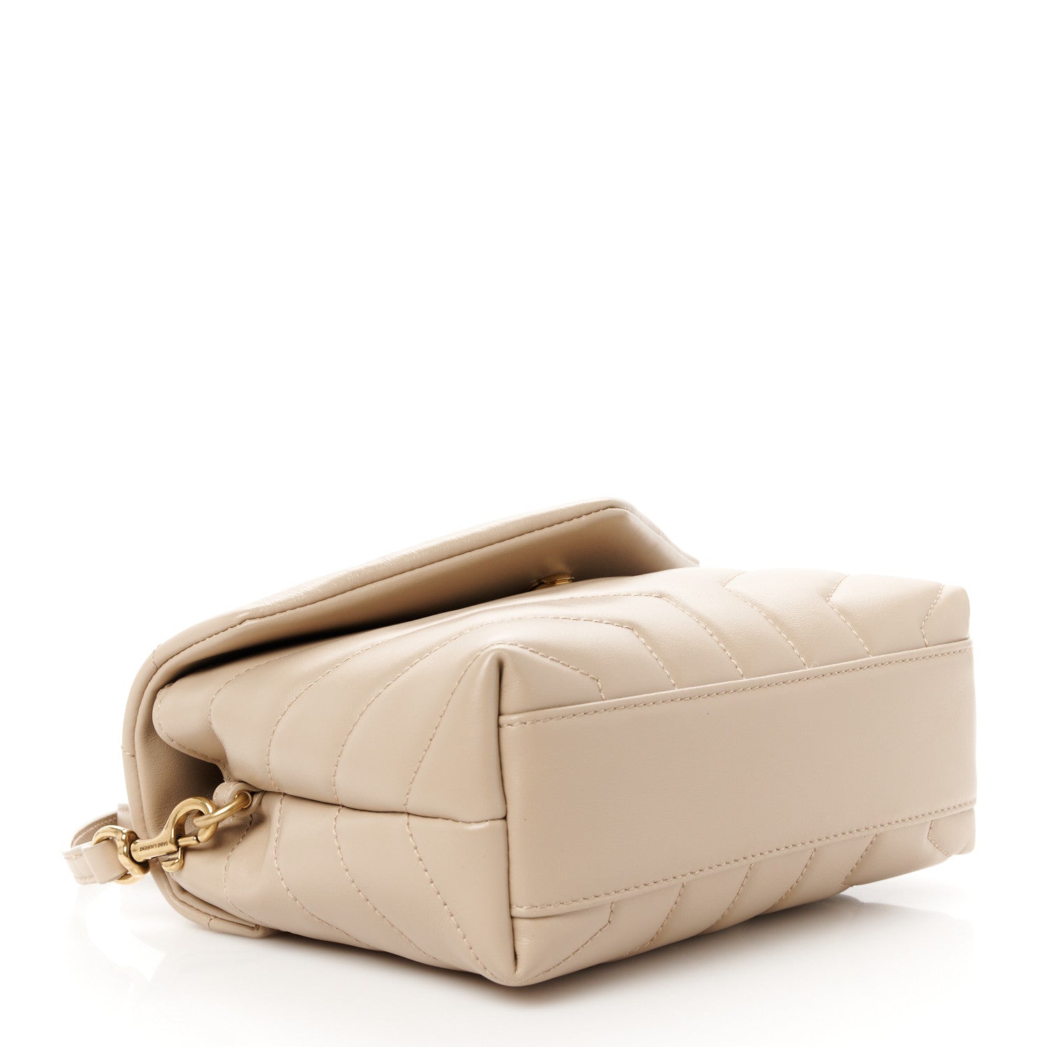 Saint Laurent Calfskin Y Quilted Monogram Toy Loulou Crossbody Bag Dark Beige 4 of 11