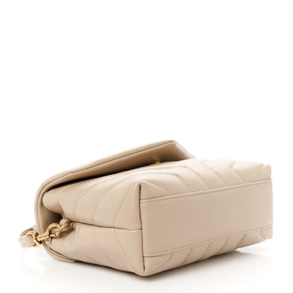 Saint Laurent Calfskin Y Quilted Monogram Toy Loulou Crossbody Bag Dark Beige 4 of 11