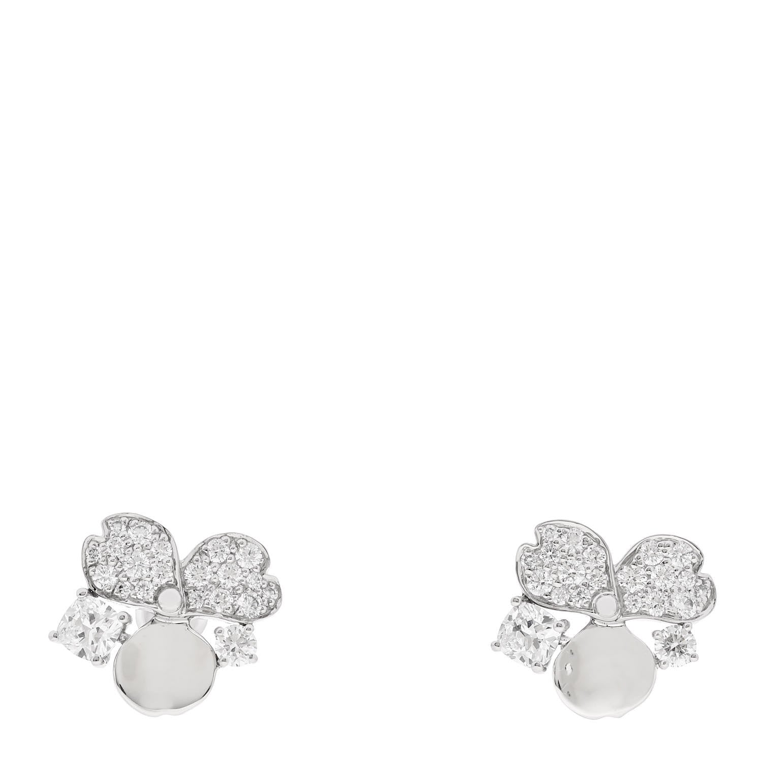 Tiffany Platinum Diamond Paper Flowers Cluster Earrings 1 of 5