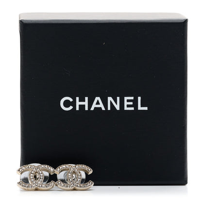 Chanel Crystal CC Earrings Silver 5 of 5