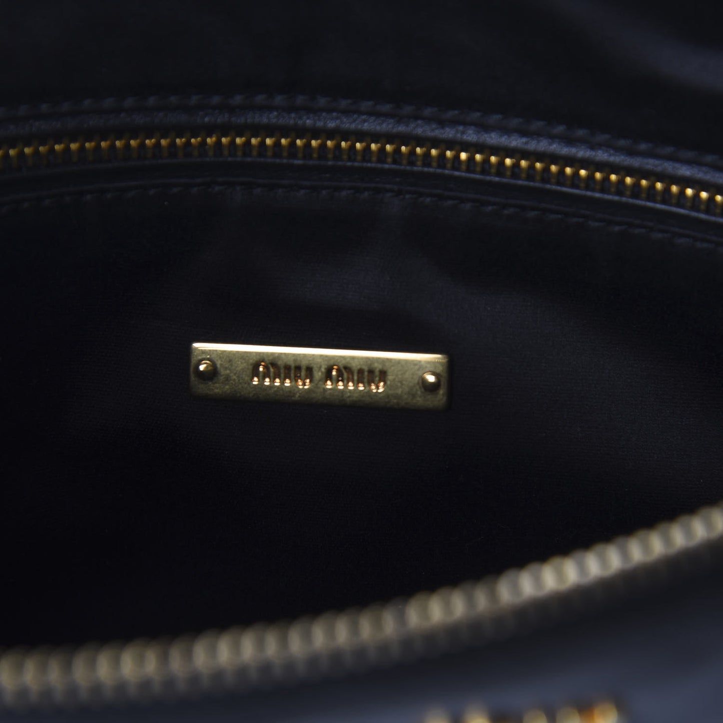 Soft Calf Studded Zip Pouch Black