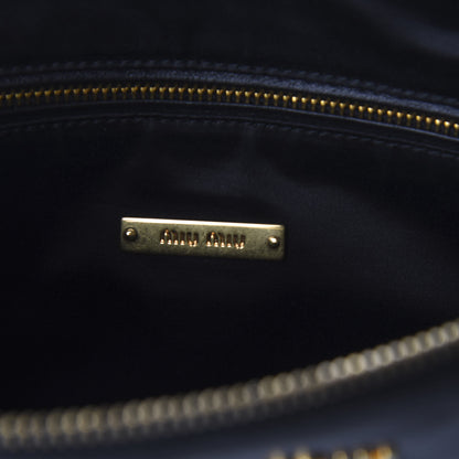 Miu Miu Soft Calf Studded Zip Pouch Black 5 of 9