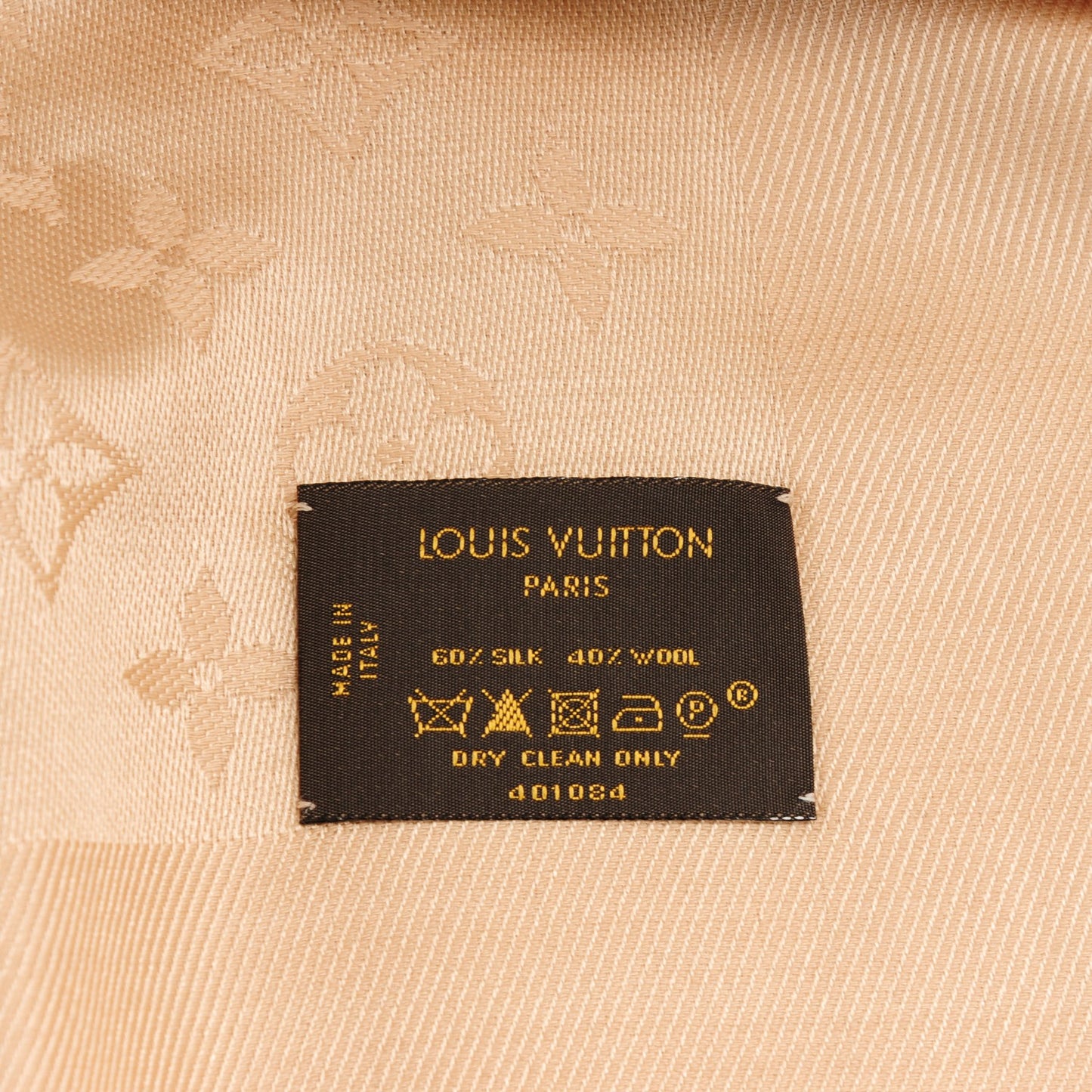 Silk Wool Monogram Shawl Dune