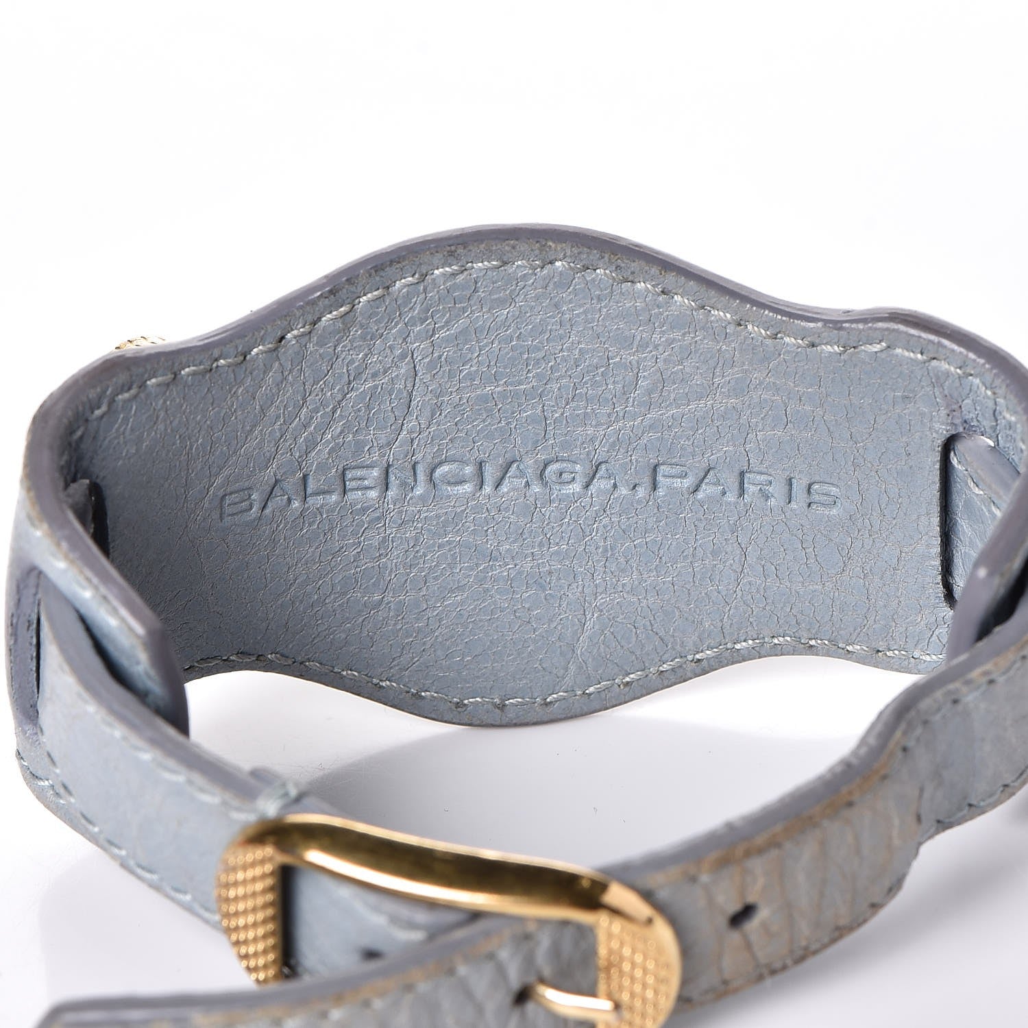 Balenciaga Agneau Arena Giant 12 Gold Hardware Bracelet Bleu Acier 4 of 6