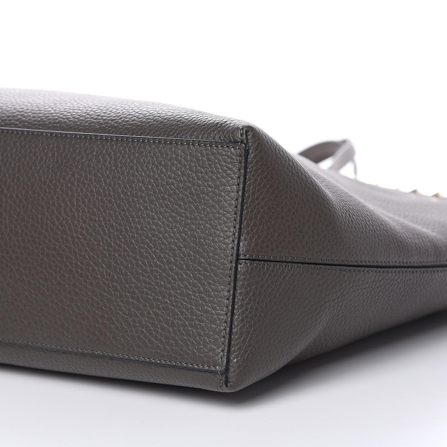 Valentino Garavani Grained Calfskin Rockstud Shoulder Tote Graphite 8 of 9
