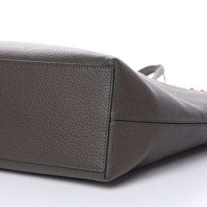 Valentino Garavani Grained Calfskin Rockstud Shoulder Tote Graphite 8 of 9