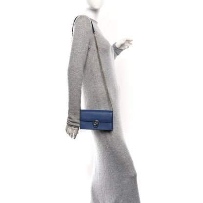 Gucci Dollar Calfskin Interlocking G Chain Wallet Caspian 2 of 11