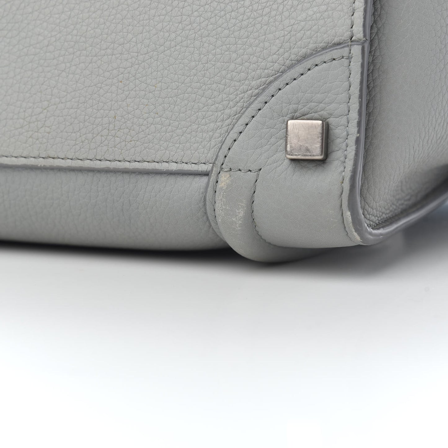 Baby Drummed Calfskin Micro Luggage Sky