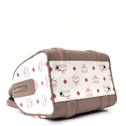 MCM Visetos Small Boston Bag White 3 of 4