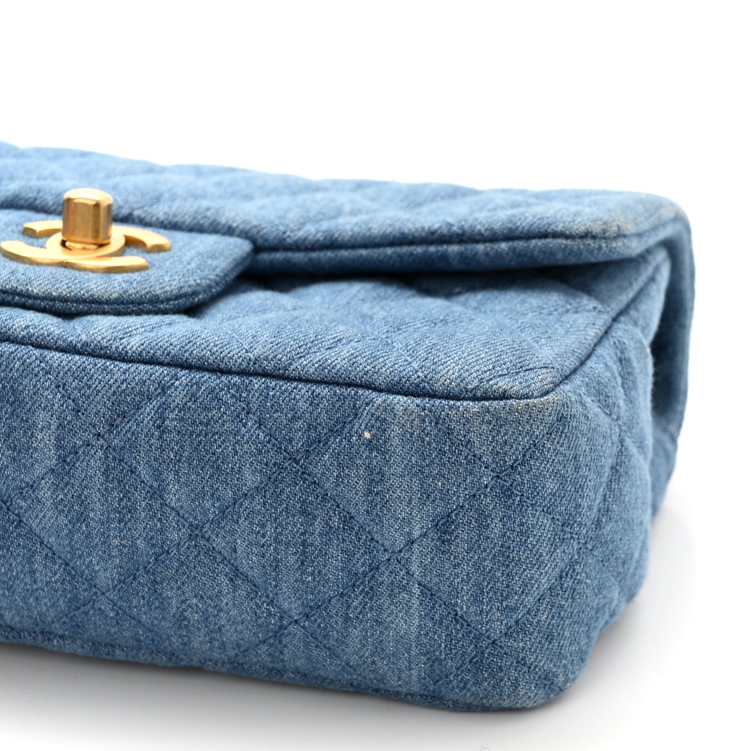 Chanel Denim Quilted Mini Pearl Crush Rectangular Flap Blue 5 of 11