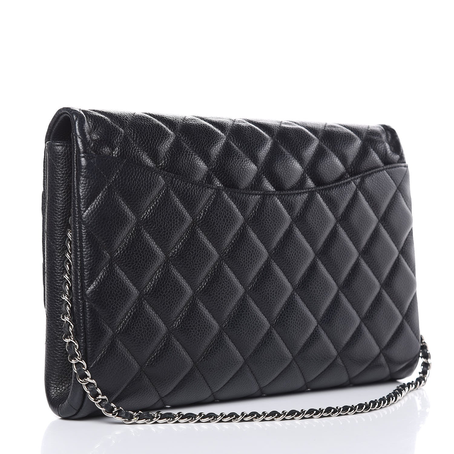 Chanel Caviar Quilted Clutch With Chain Flap Black 3 of 14