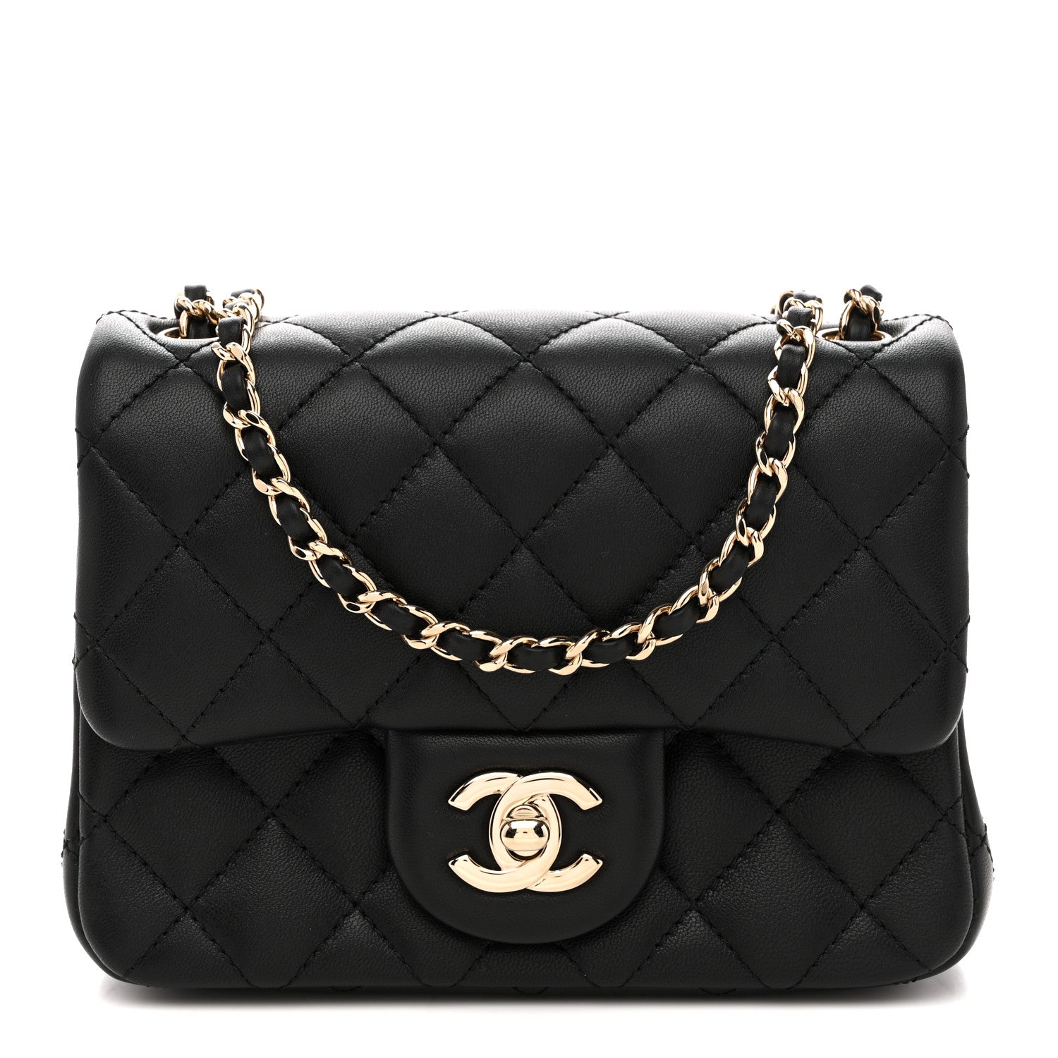 Chanel Lambskin Quilted Enamel Mini Pearl Crush Flap Black 1 of 11