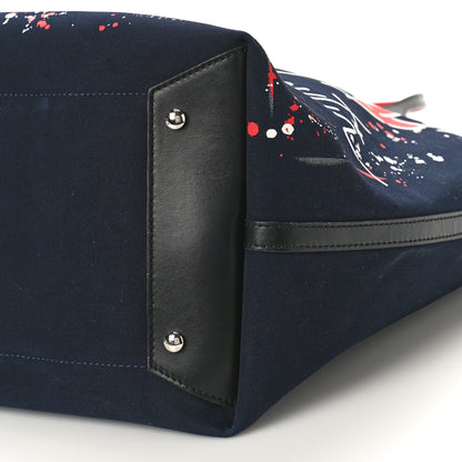 Christian Louboutin Denim Frangibus Printed Tote Dark Blue Multicolor 8 of 8