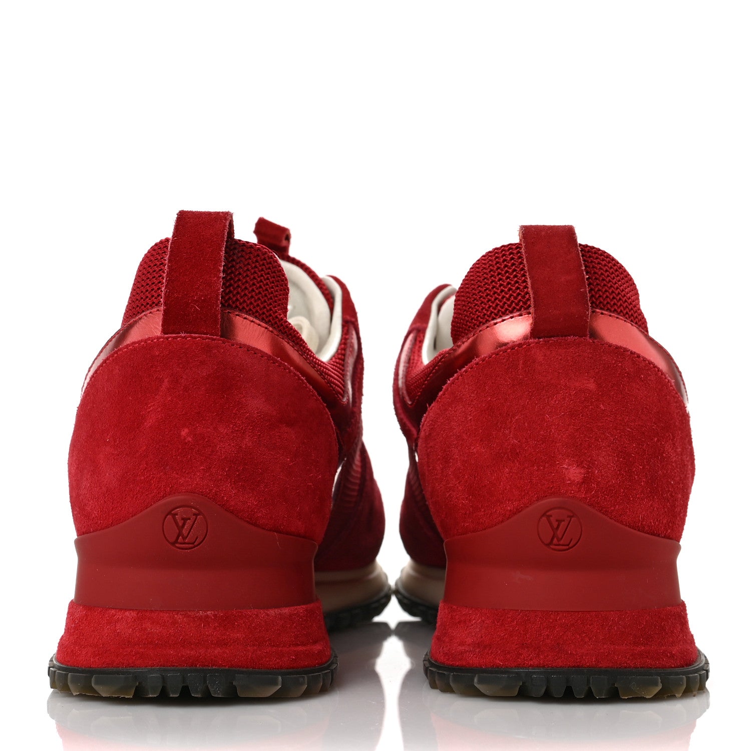 Louis Vuitton Suede Calfskin Run Away Sneakers 37.5 Rouge 5 of 9