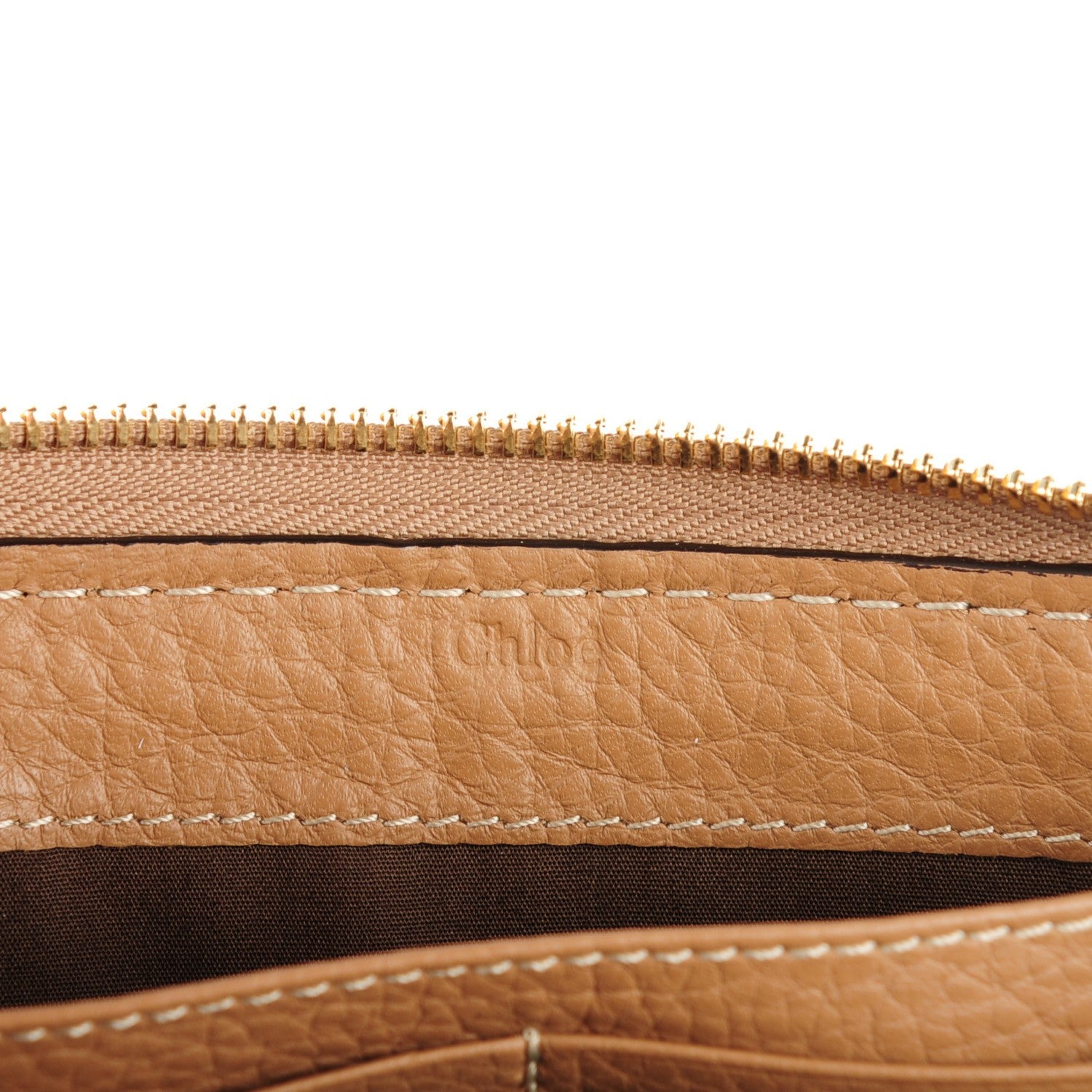 Chloe Grained Calfskin Marcie Long Zip Around Wallet Nut 6 of 7