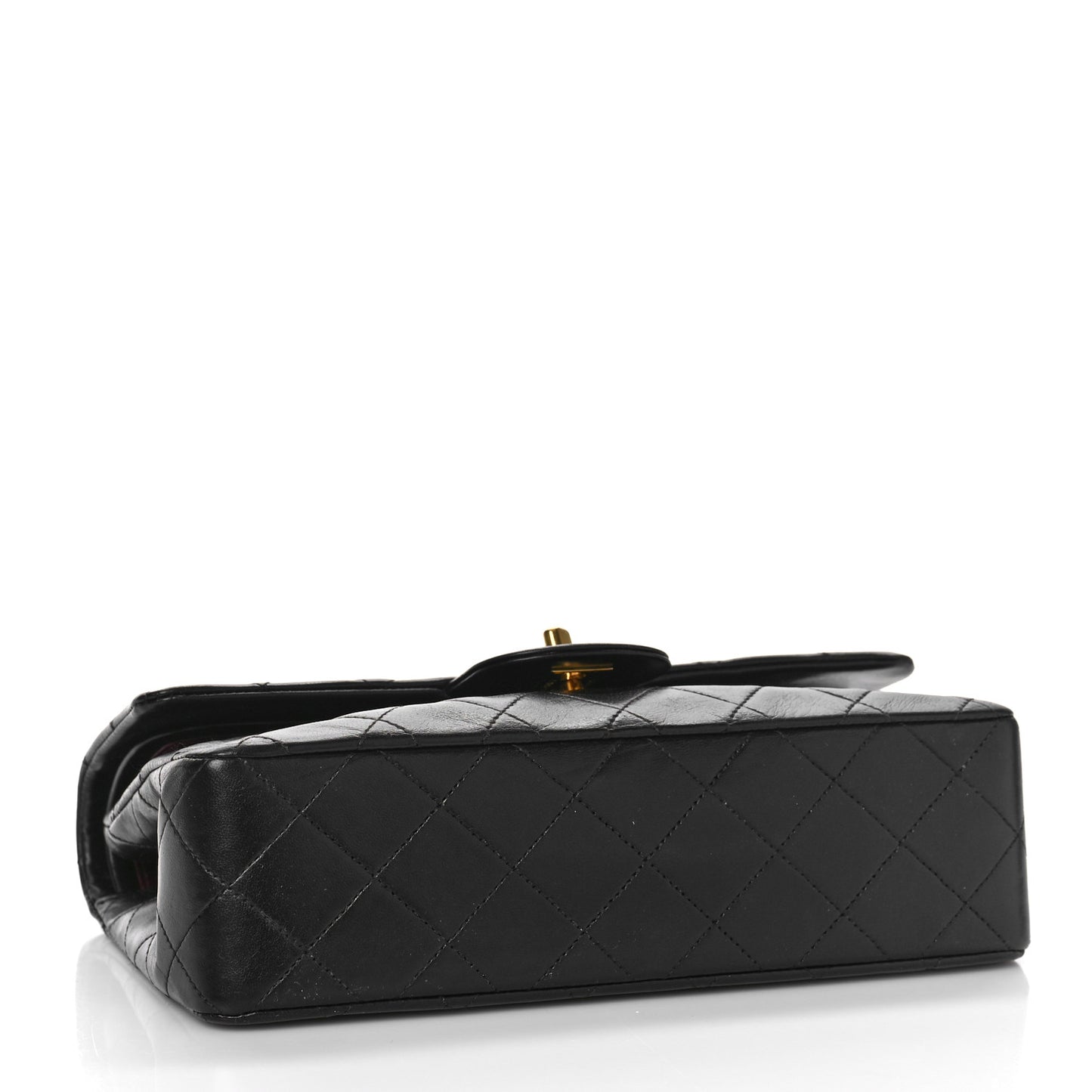 Lambskin Quilted Small Double Flap Black